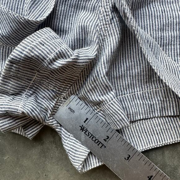 Abercrombie & Fitch Shorts Womens XS Blue White Striped Linen Blend Belted Short - Picture 8 of 9